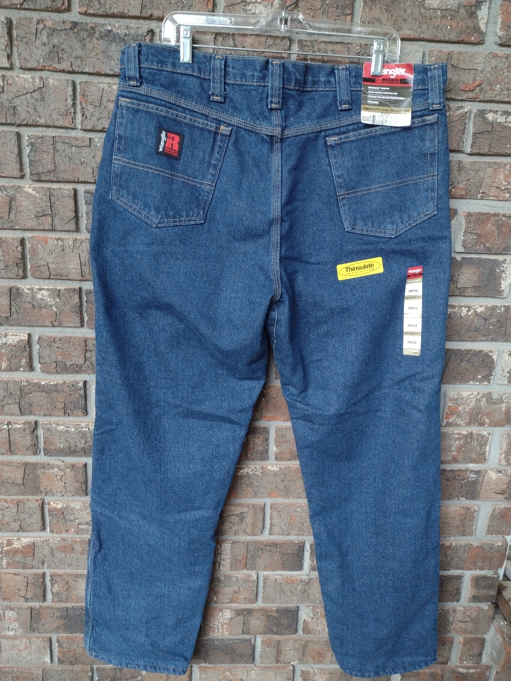 NWT Wrangler RIGGS Quilted Lined Thinslate Jeans Men38X32 Insulated Thermal IRRD